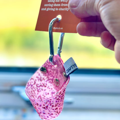 PINK SPARKLES Wellyboot Windlass Holder
