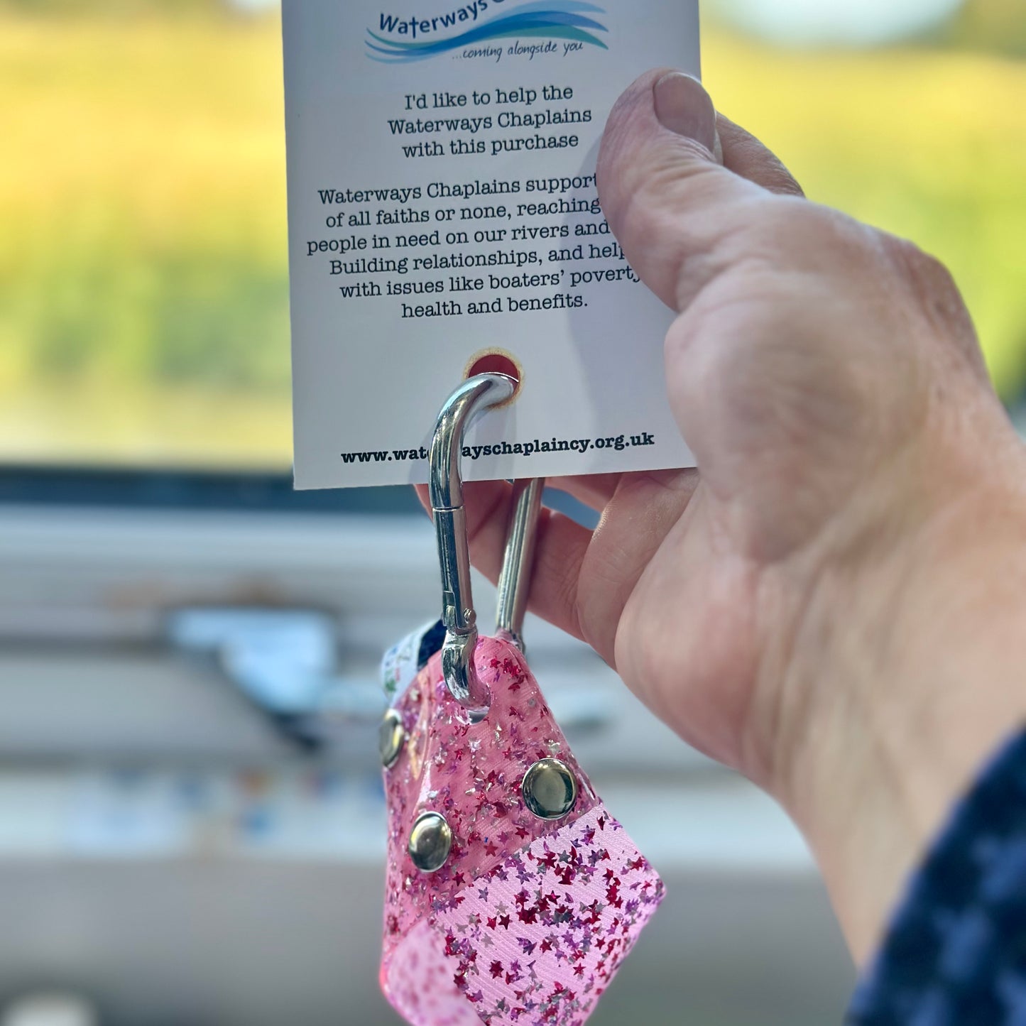 PINK SPARKLES Wellyboot Windlass Holder